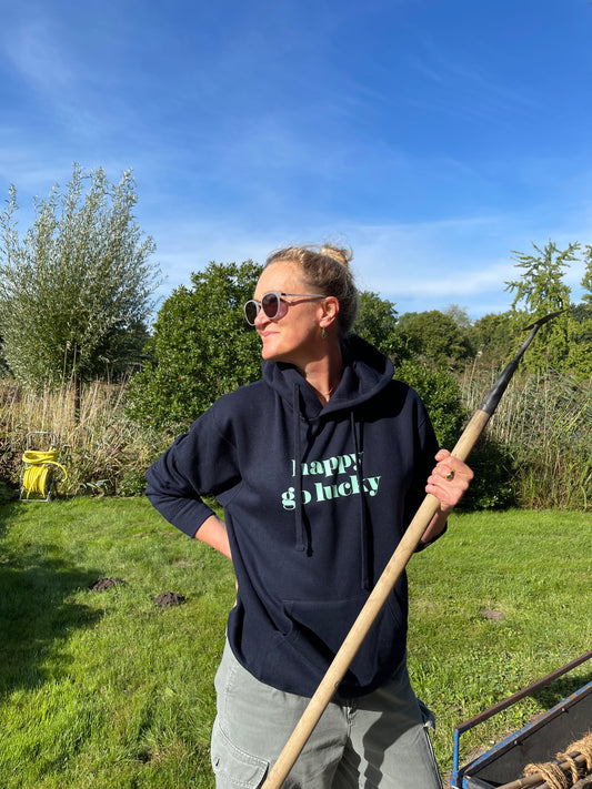 STRANDLIV Hoodie "happy go lucky" dunkelblau/mint