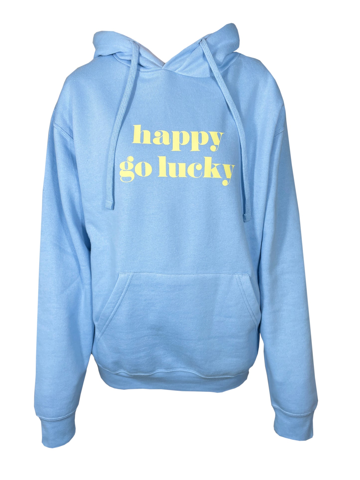 STRANDLIV Hoodie "happy go lucky" hellblau/gelb