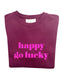 STRANDLIV Sweater "happy go lucky" dunkelrot/pink