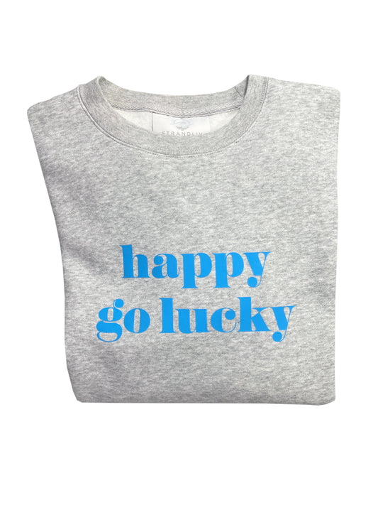 STRANDLIV Sweater "happy go lucky" grau/blau