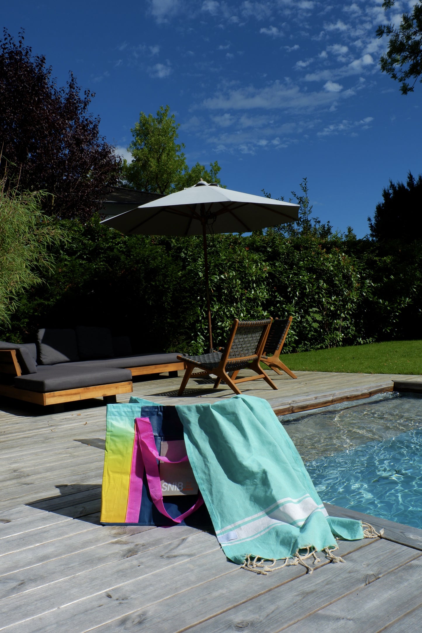 STRANDLIV x SNIB Fouta Saint Bath und ClassicBAG ocean sunrise