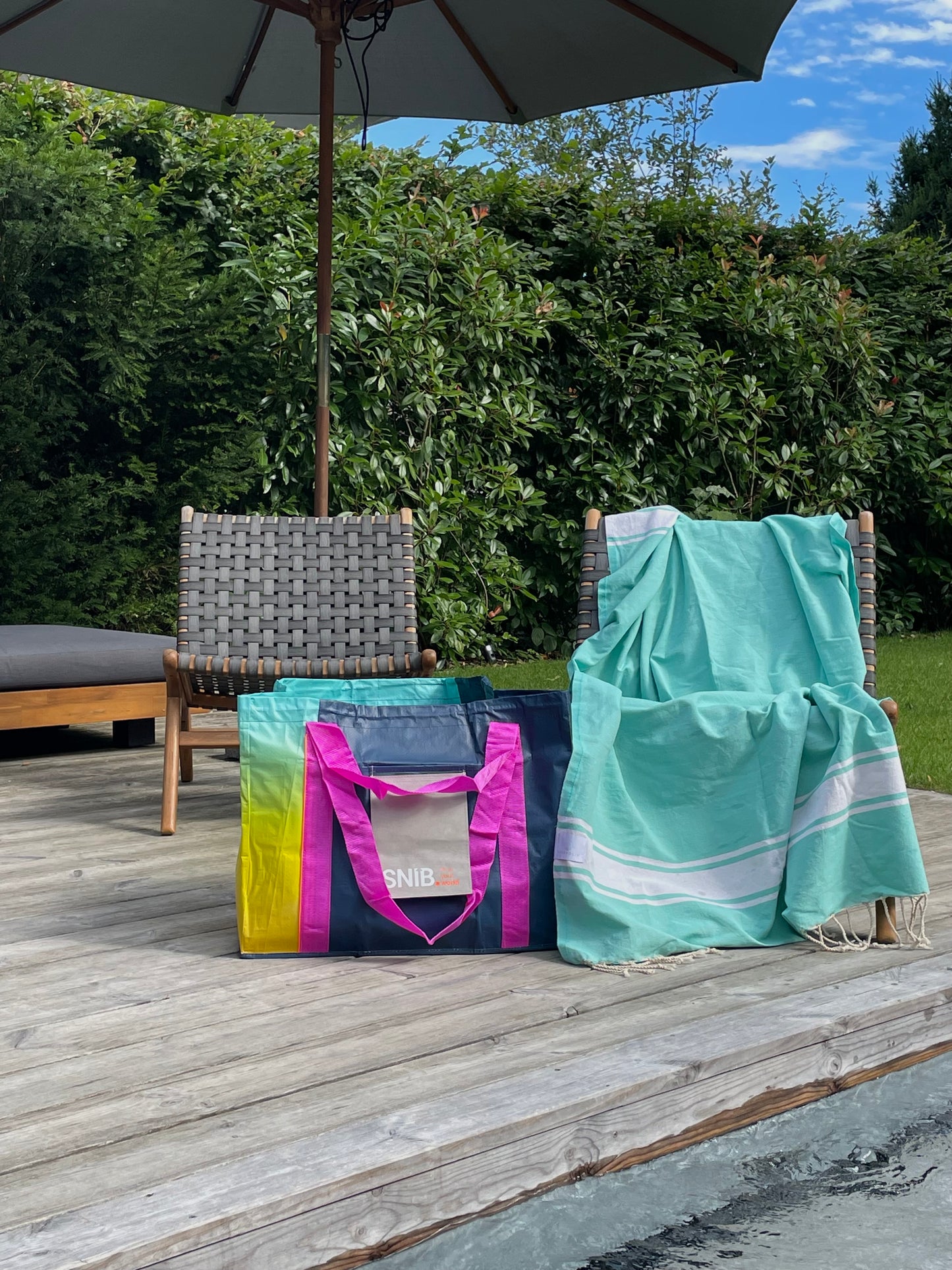 STRANDLIV x SNIB Fouta Saint Bath und ClassicBAG ocean sunrise