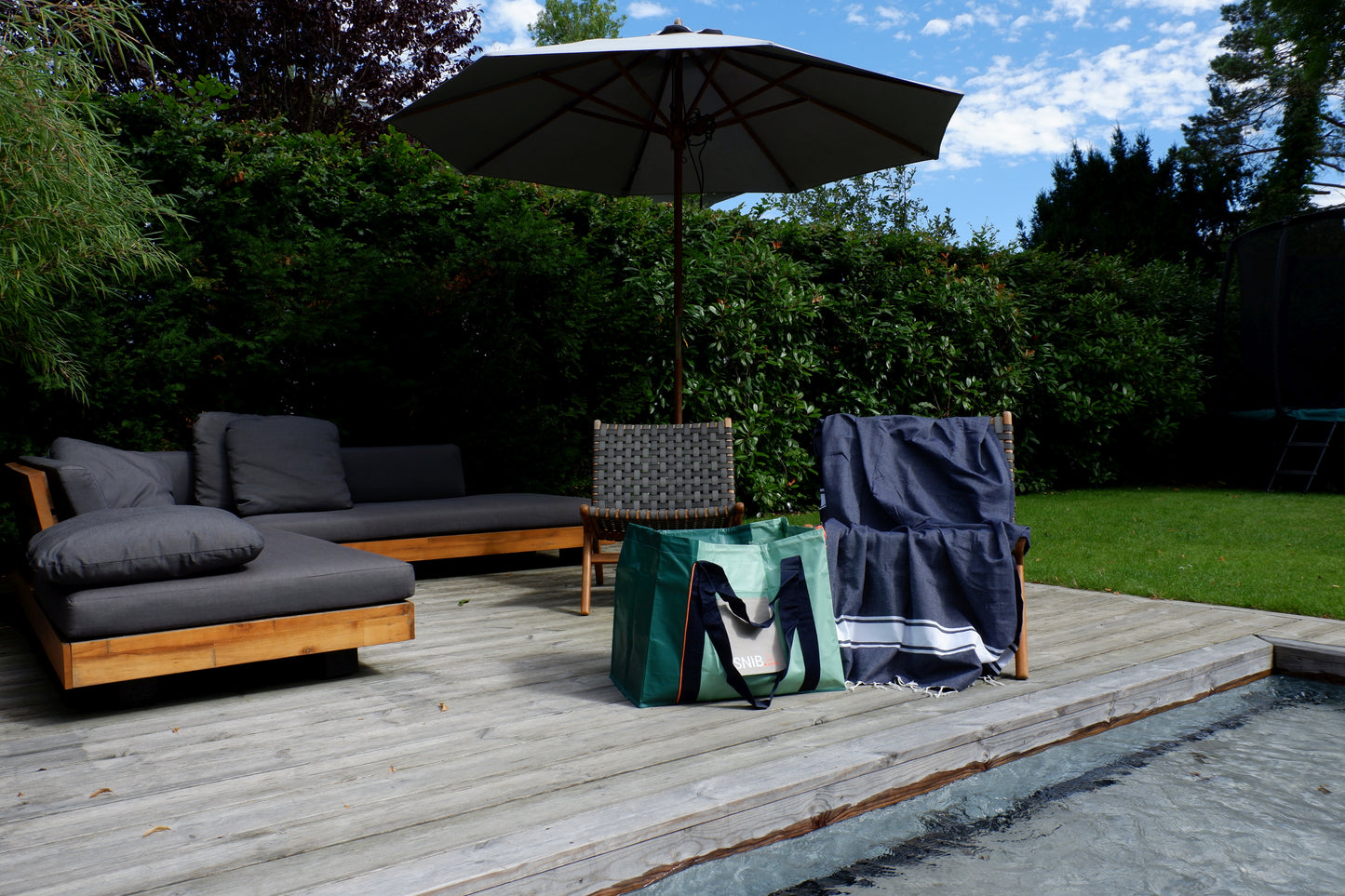 STRANDLIV x SNIB Fouta True Navy und ClassicBAG greelala