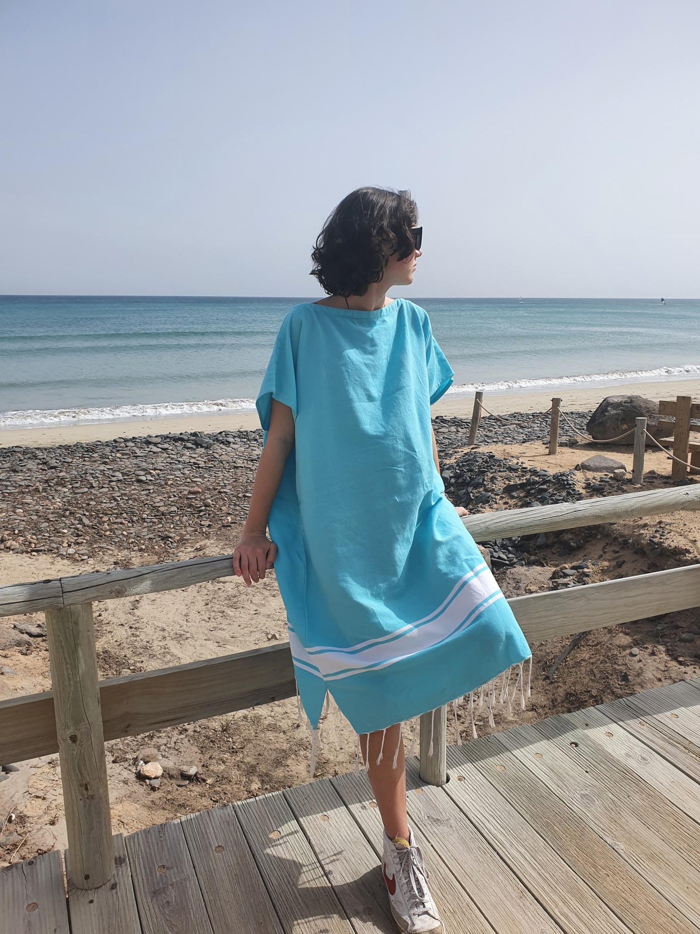 STRANDLIV Poncho Aqua.