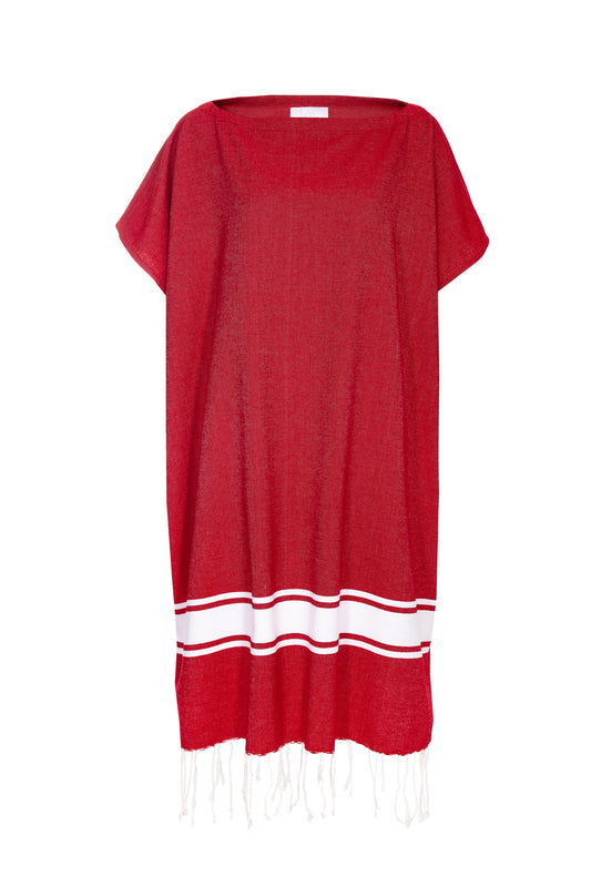STRANDLIV Poncho Real Red.