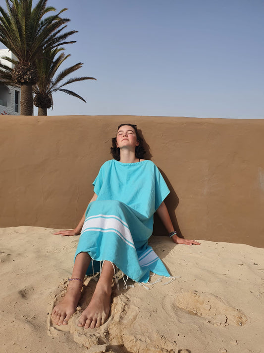 STRANDLIV Poncho Aqua.