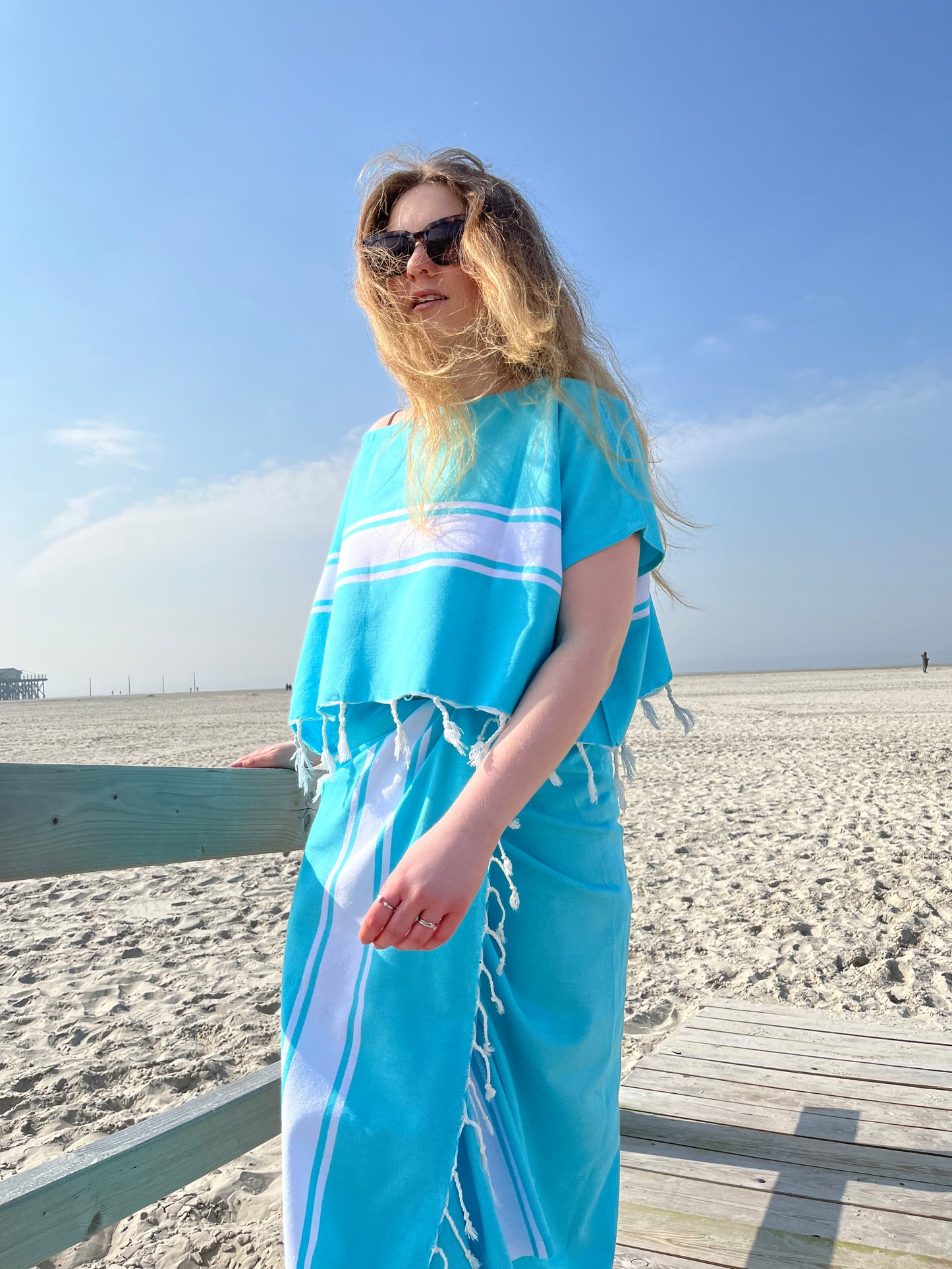 STRANDLIV Fouta Classic Aqua.