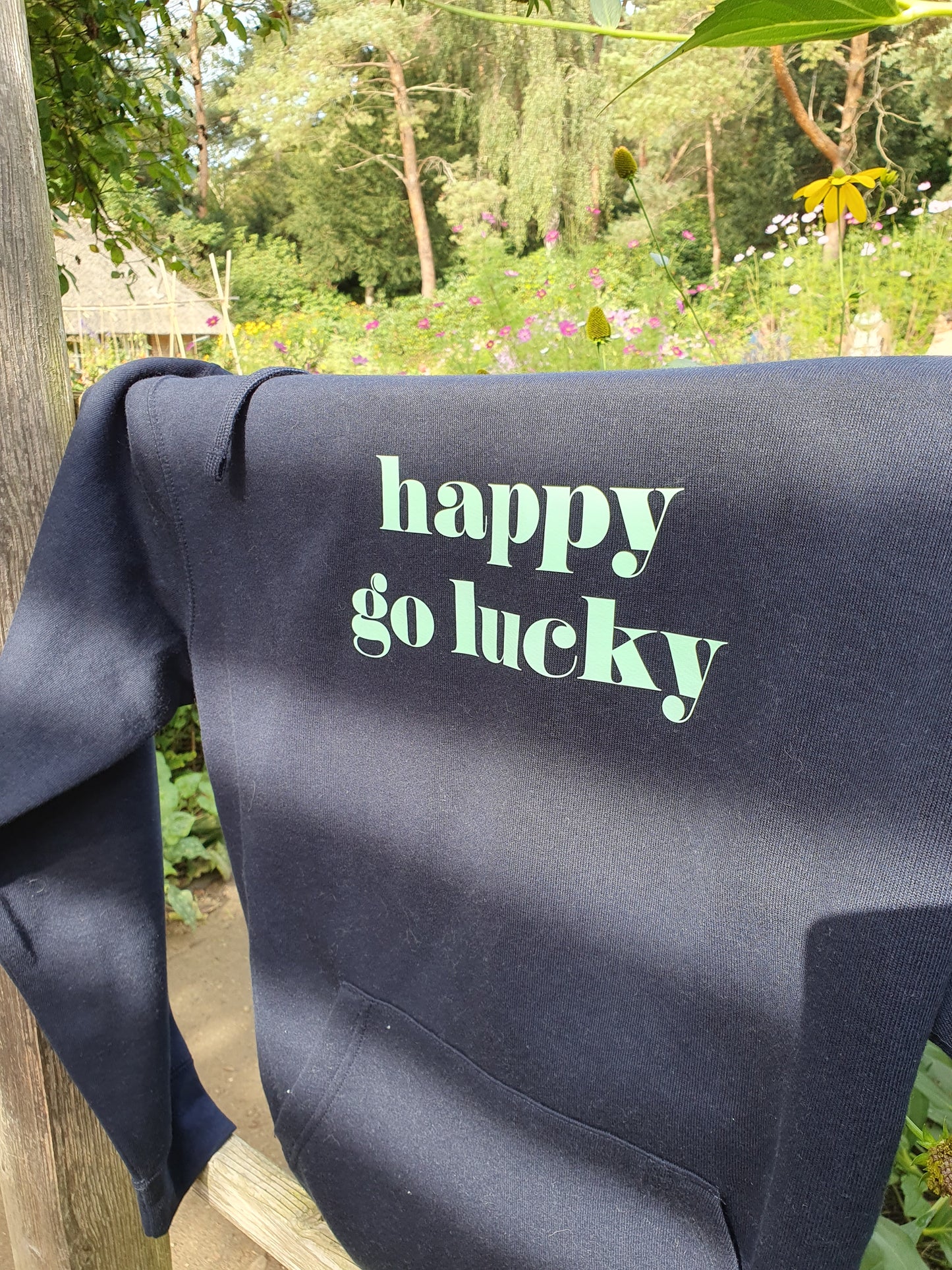 STRANDLIV Hoodie "happy go lucky" dunkelblau/mint