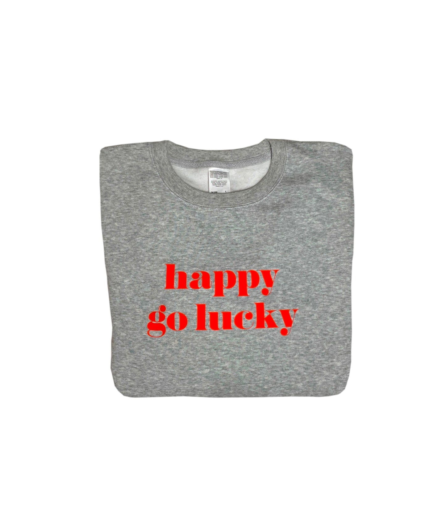 STRANDLIV Sweater "happy go lucky" grau/orange