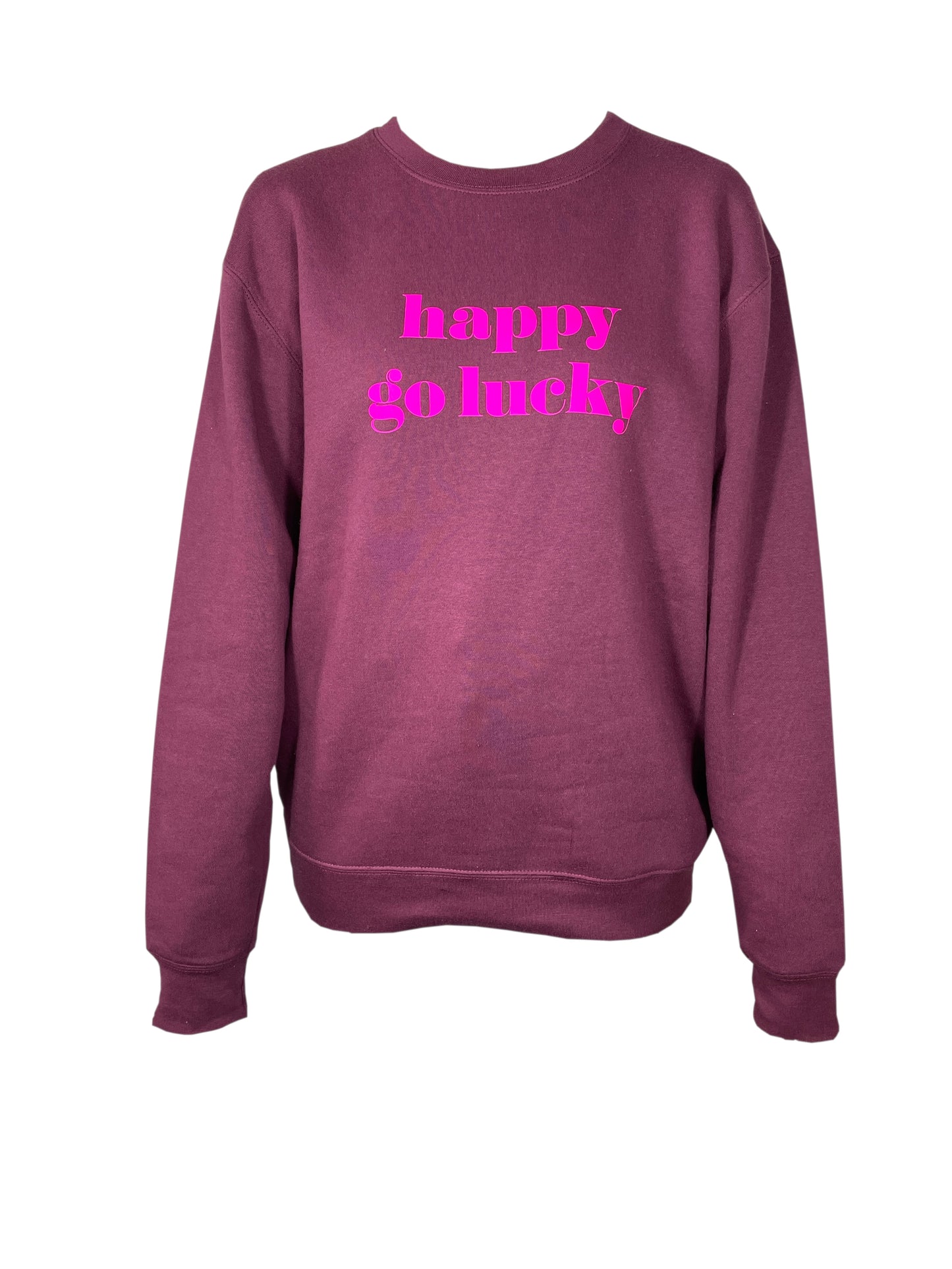 STRANDLIV Sweater "happy go lucky" dunkelrot/pink