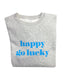 STRANDLIV Sweater "happy go lucky" grau/blau