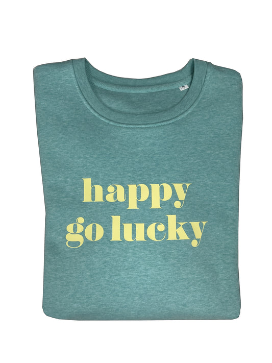 STRANDLIV Sweater "happy go lucky" türkis/gelb