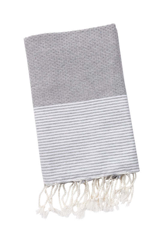 STRANDLIV Fouta Waben Perle Grau.