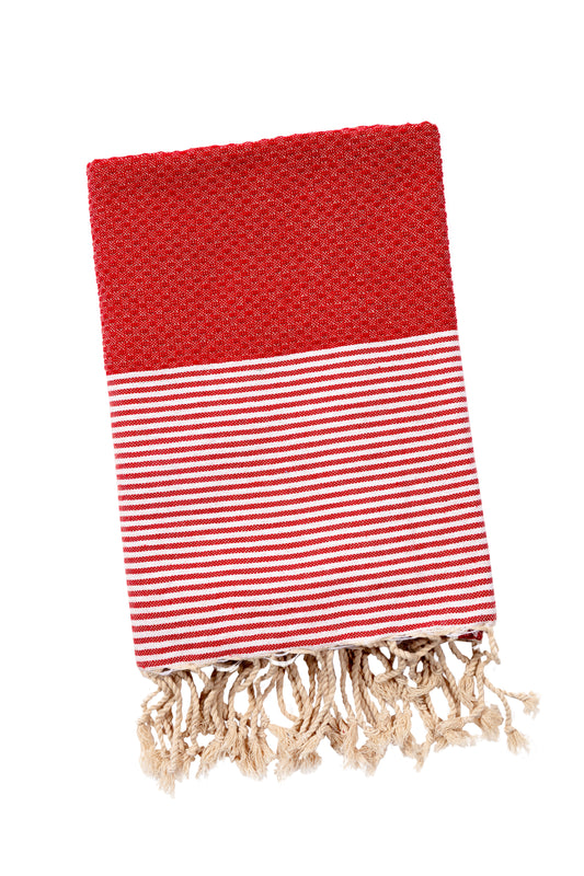 STRANDLIV Fouta Waben Real Red.