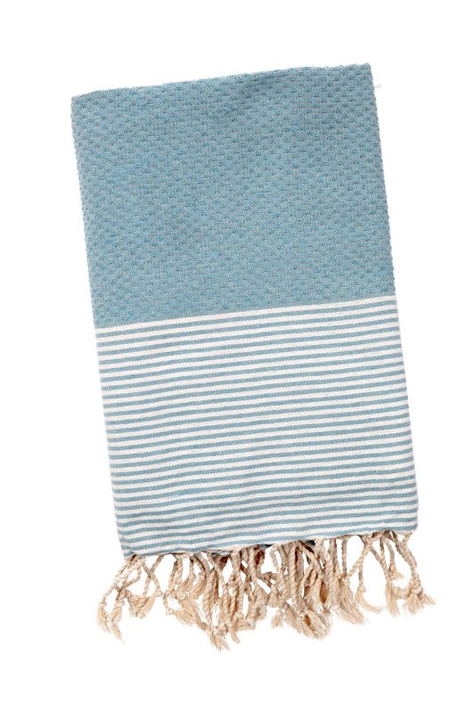 STRANDLIV Fouta Waben Rauch Blau.