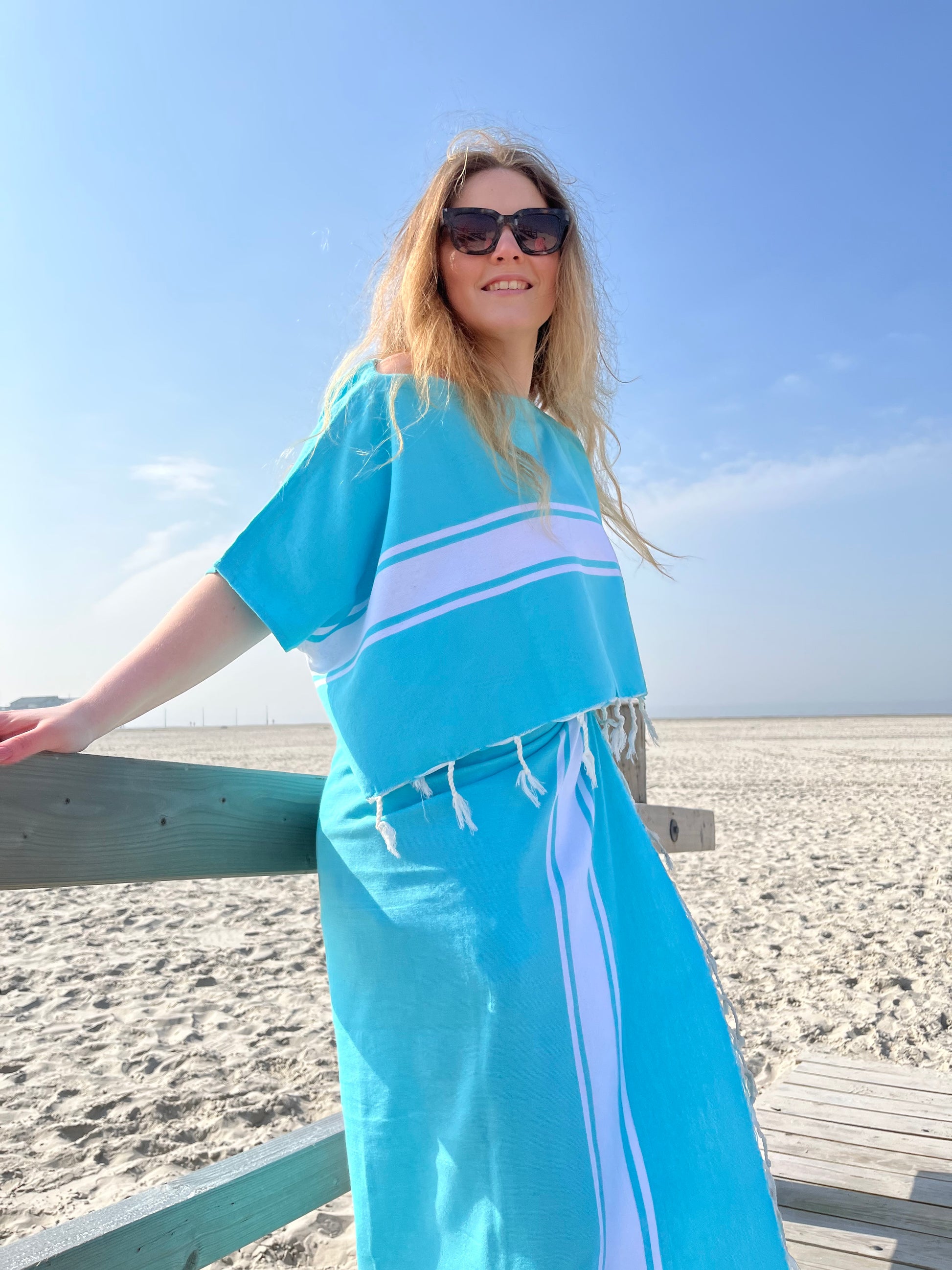 STRANDLIV Top Aqua.